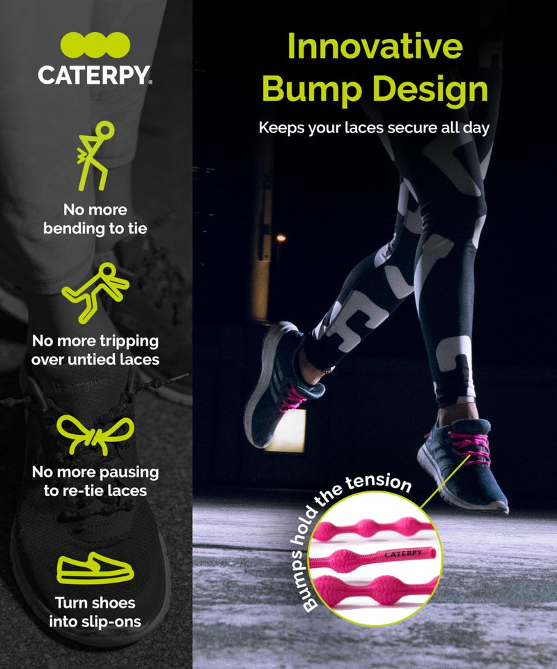 Caterpy RUN - Ultimate No Tie Shoelaces for Adults & Kids - Versatile & Easy-to-Use Shoe Laces - Electric Yellow, Standard, Single Pack - Image 5